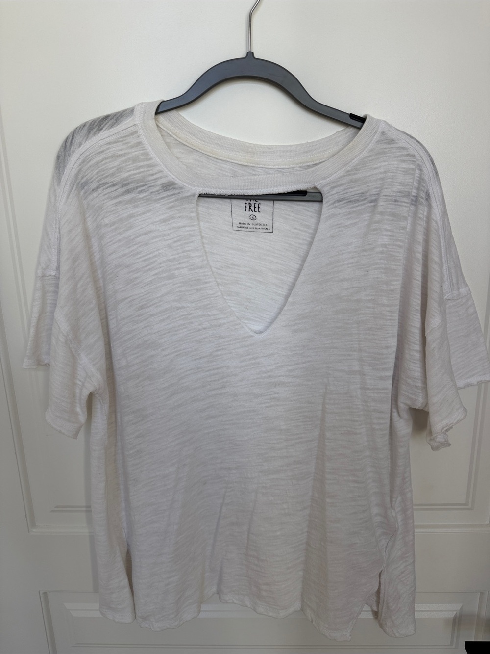 Free People whotr Slub V-Cut Short Sleeve Tee
